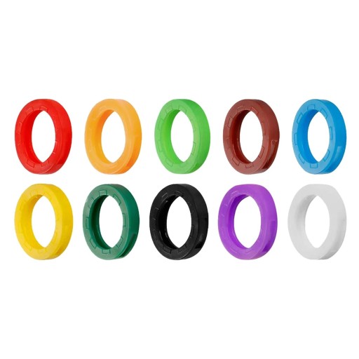 Ensemble de 10 anneaux colorés pour clés Manchons en silicone pour la distinction des clés Identification colorée pour un repérage facile des clés