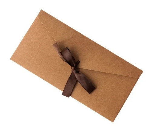 Ensemble de 10 enveloppes colorées à nouer avec un ruban 22 × 10,8 cm enveloppes en papier pour lettres de vœux et cadeaux en espèces