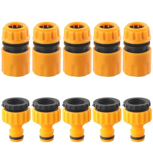 Ensemble de 10 pièces de raccords rapides pour tuyau Raccords en plastique pour l'irrigation de jardin Connexion au robinet de jardin Lavage de voiture Jardin