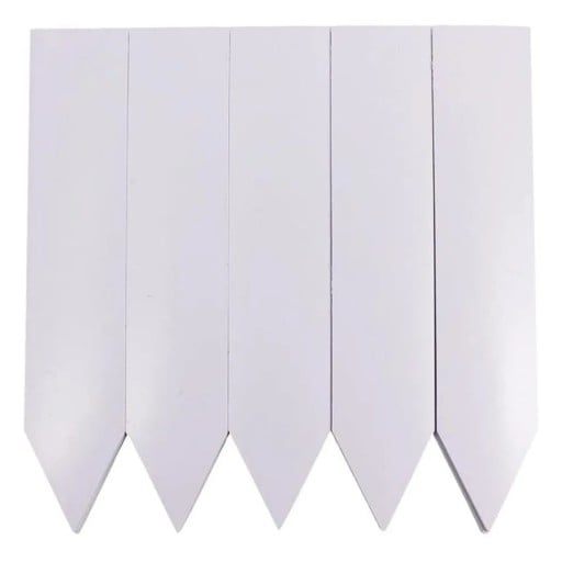 Ensemble de 100 étiquettes en plastique pour plantes 5 cm Étiquettes blanches pour pots de fleurs et parterres Résistantes à l'eau, étiquettes