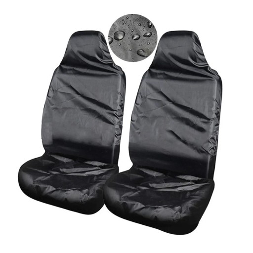 Ensemble de 2 housses imperméables pour sièges avant de voiture 132×54 cm Housses de protection en tissu Oxford Housses universelles contre la saleté et les dommages