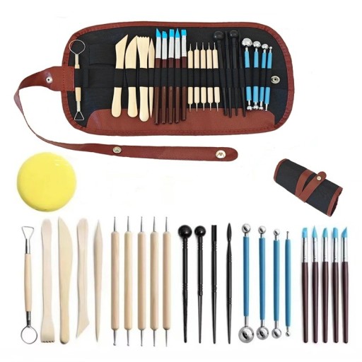 Ensemble de 24 outils de modelage et de sculpture pour céramique Argile Pâtes à modeler Artisanat Artistique Modelage Sculpture Découpe