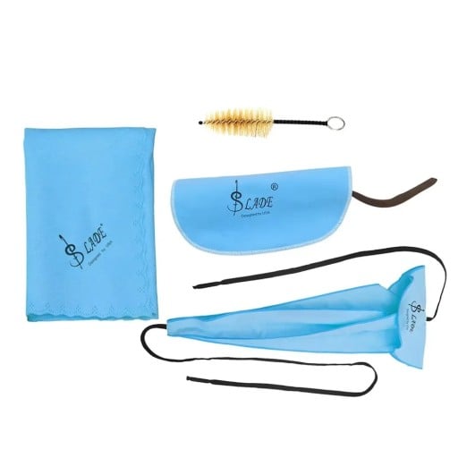 Ensemble de 3 chiffons de nettoyage de différentes tailles + brosse pour saxophone, clarinette, trompette, flûte, piccolo, hautbois Accessoires