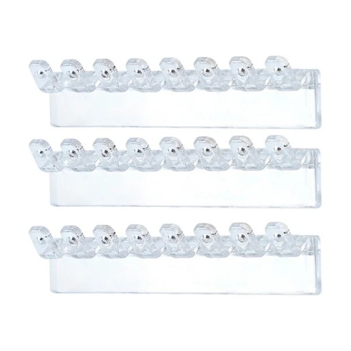 Ensemble de 3 organisateurs muraux pour bijoux 9,5 x 2 cm support transparent en plastique pour colliers boucles d'oreilles bracelets pour la salle