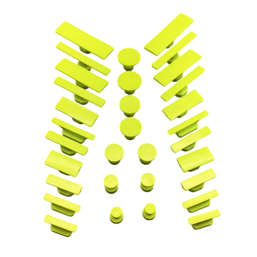 Ensemble de 32 pièces de crochets d'extraction PDR pour la réparation de bosses sans peinture Embouts en nylon de différentes tailles pour extracteur en T