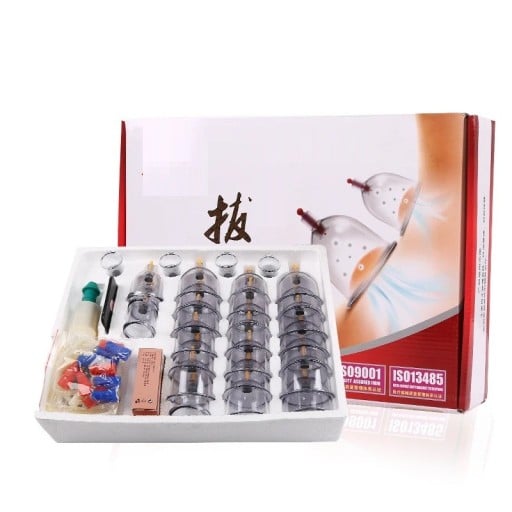 Ensemble de 32 ventouses magnétiques en plastique épais pour la thérapie par ventouses Ventouses de massage avec pompe pour soulager les douleurs