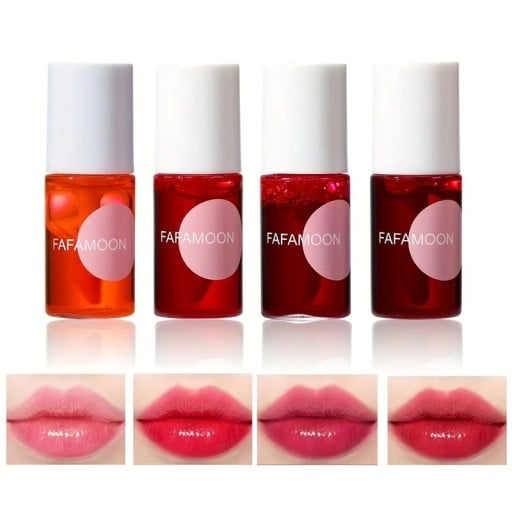 Ensemble de 4x rouge à lèvres liquide hydratant et waterproof 5 ml Effet mat longue durée Lèvres avec couleur intense Rouge à lèvres waterproof