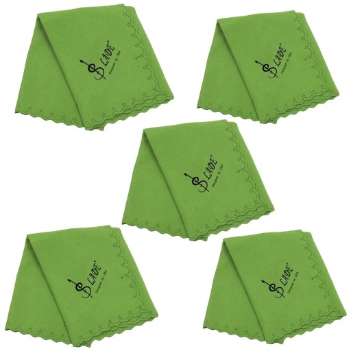 Ensemble de 5 chiffons de nettoyage 34 x 34 cm pour saxophone, clarinette, trompette, flûte, piccolo, hautbois Tissu en coton à haute absorption Accessoire universel
