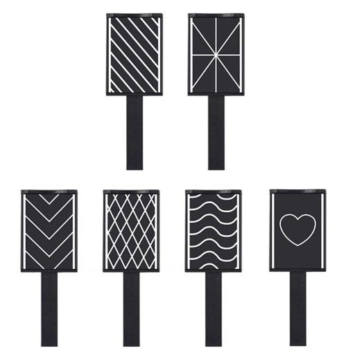 Ensemble de 6 aimants pour ongles 3 x 2 x 0,6 cm Aimants avec différents motifs Effet Cat Eye Aimant pour vernis gel Design 3D Outil pour nail art Décoration des ongles
