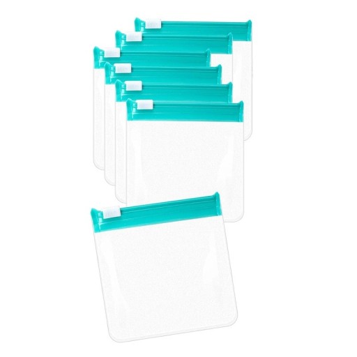 Ensemble de 7 sachets pour médicaments 7,5 x 7,5 cm Sachets transparents à zip Sachets réutilisables Organisateur de voyage Étui en plastique pour médicaments
