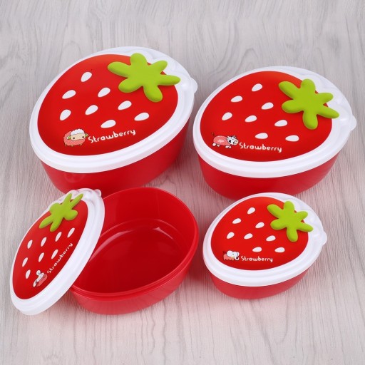 Ensemble de boîtes à déjeuner fraise 4 pcs