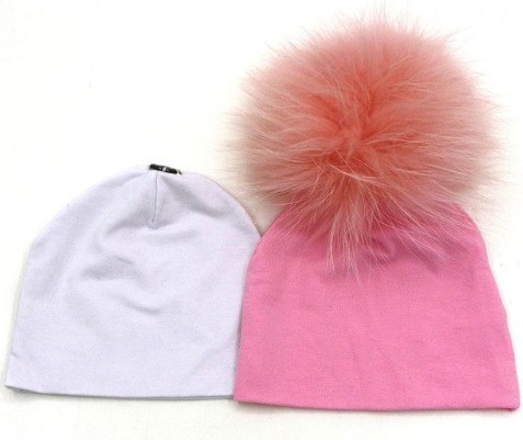 Ensemble de bonnets en coton pour enfants - 2 pièces J3422