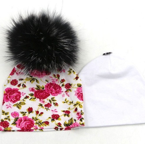 Ensemble de bonnets en coton pour enfants - 2 pièces J3422