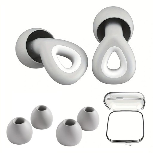 Ensemble de bouchons d’oreilles en silicone pour dormir et nager Réduction du bruit 3 tailles d'embouts souples Protection auditive et confort