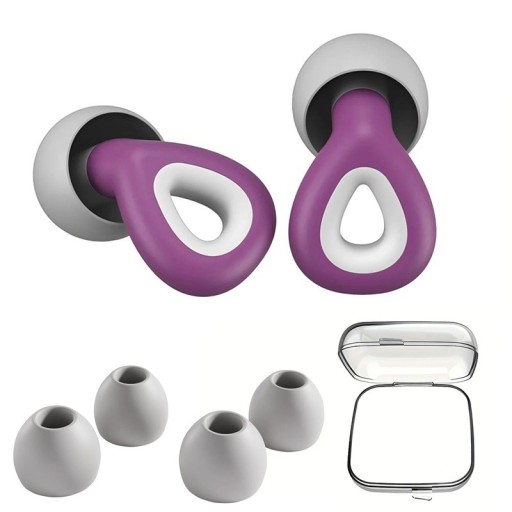 Ensemble de bouchons d’oreilles en silicone pour dormir et nager Réduction du bruit 3 tailles d'embouts souples Protection auditive et confort