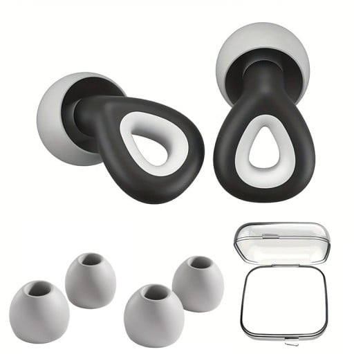 Ensemble de bouchons d’oreilles en silicone pour dormir et nager Réduction du bruit 3 tailles d'embouts souples Protection auditive
