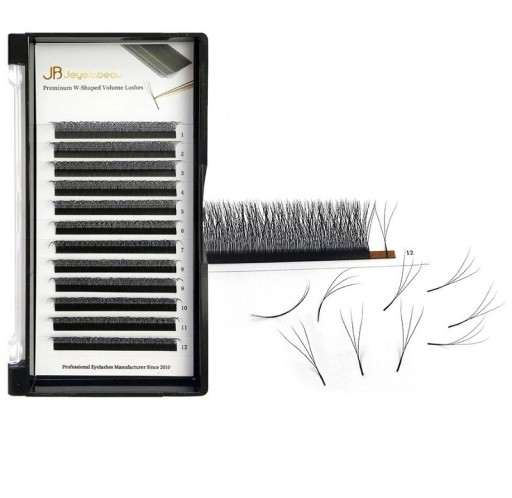 Ensemble de cils volumineux D 0,07 mm Ensemble de cils individuels en éventail Cils 3D autocollants