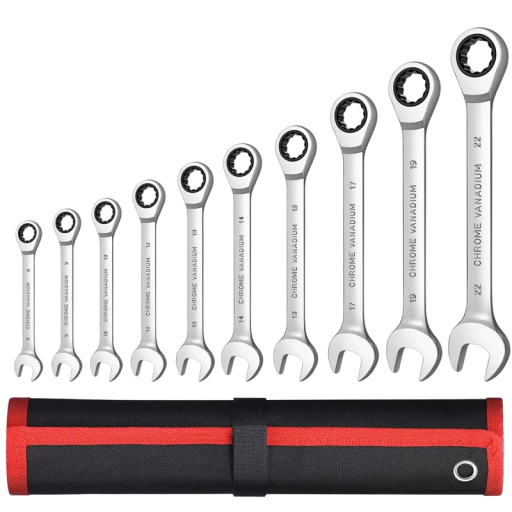 Ensemble de clés mixtes 10 pièces Clés à cliquet en acier 8 - 22 mm Accessoires de bricolage
