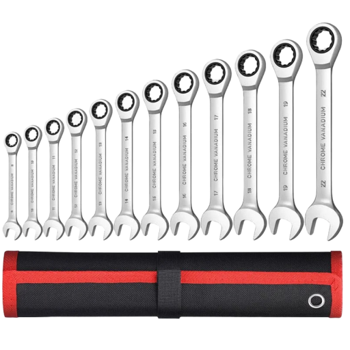 Ensemble de clés mixtes 12 pcs Clés à cliquet en acier 8 - 22 mm Accessoires de bricolage