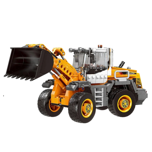 Ensemble de construction chargeur à roues jaune 694 pièces Modèle réaliste de chargeur articulé Jouet pour enfants 9,6 x 28 x 12,8 cm Véhicule de construction Âge 8+