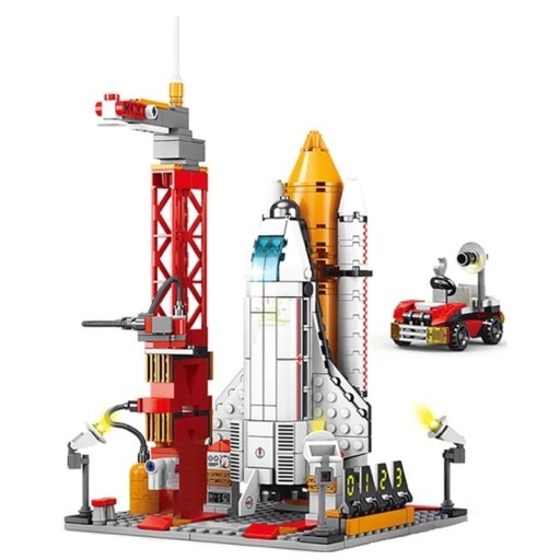 Ensemble de construction de navette spatiale avec véhicule 521 pièces 27,4 x 17 x 17,2 cm Ensemble spatial pour enfants Modèles techniques à assembler Jouet pour garçons et filles