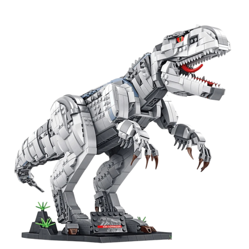 Ensemble de construction dinosaure Indominus Rex 2108 pièces 76x21x27 cm Modèle pliable Monde jurassique Grand dinosaure Ensemble créatif pour enfants et collectionneurs