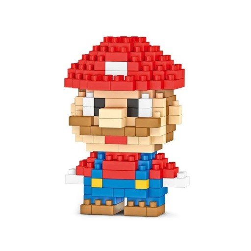 Ensemble de construction enfant figurine Mario 162 pièces modèle 3D en briques 6,2x4x4,4 cm Figurine créative Puzzle Jouet pour enfants Cadeau pour garçons et filles
