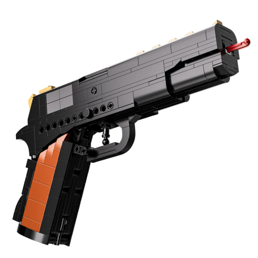 Ensemble de construction pistolet 375 pièces 29,9 x 14,5 cm Arme réaliste en briques pour enfants Ensemble en plastique Âge 6+ Modèle de pistolet Jouet à assembler
