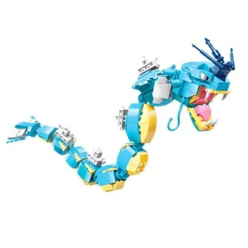 Ensemble de construction Pokémon Gyarados 481 pièces 30 x 20 x 9 cm Modèle pliable de dragon aquatique Ensemble créatif pour enfants Figurine détaillée Pokémon jouet de collection