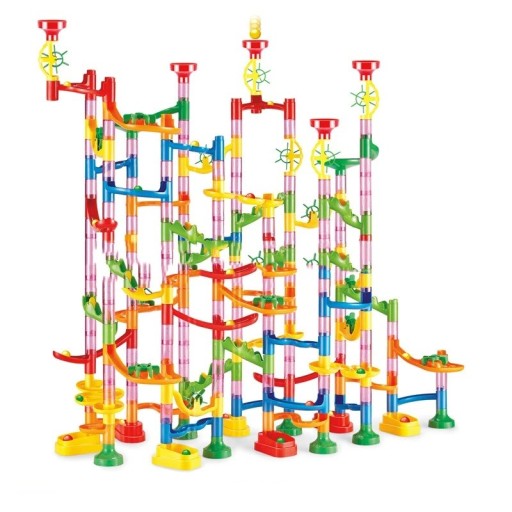 Ensemble de construction pour enfants avec piste à billes 232 pièces Piste de course colorée 66 x 69,8 cm Jouet créatif Pour enfants à partir de 3 ans