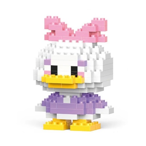 Ensemble de construction pour enfants canard Daisy 137 pièces modèle 3D en briques 4,6x4x6,6 cm figurine Disney Puzzle Jouet créatif pour enfants Cadeau pour garçons et filles