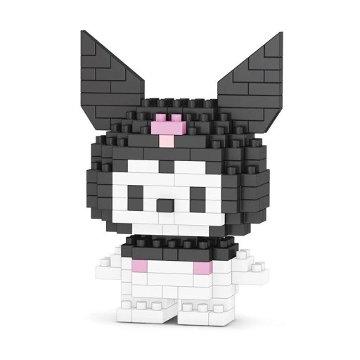 Ensemble de construction pour enfants Kuromi 151 pièces modèle 3D en blocs 7,3x3x5,2 cm Figurine pliable Sanrio Jouet créatif pour enfants Cadeau pour garçons et filles