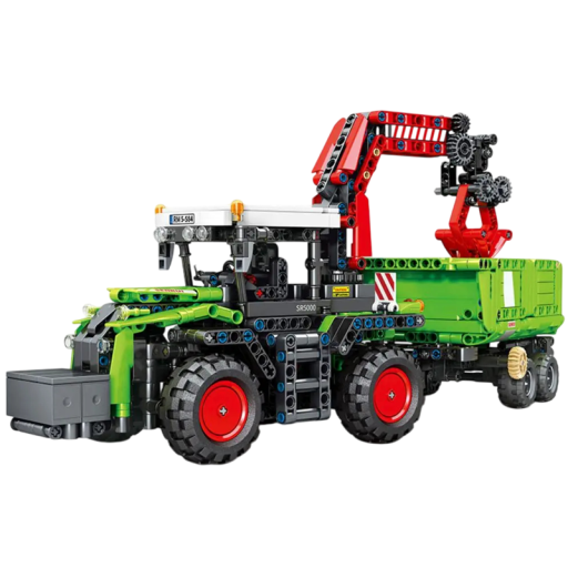 Ensemble de construction tracteur avec cultivateur 1481 pièces Moissonneuse avec remorque et bras de grue Technique agricole pour enfants Âge 6+ Ensemble créatif