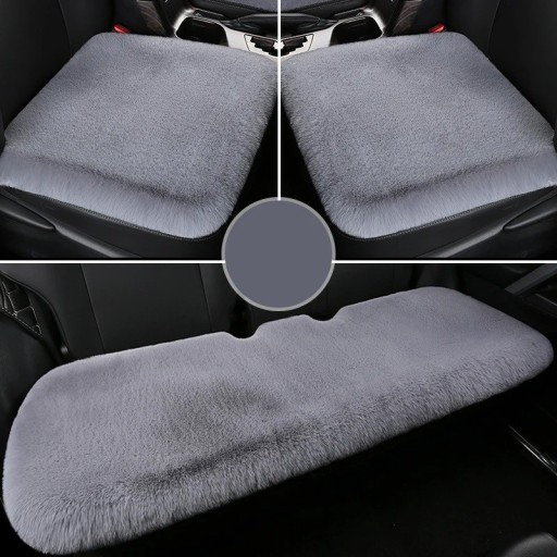 Ensemble de coussins pour sièges de voiture Coussins en peluche pour sièges de voiture Housse chaude pour sièges avant et arrière de voiture ensemble de 3 pièces