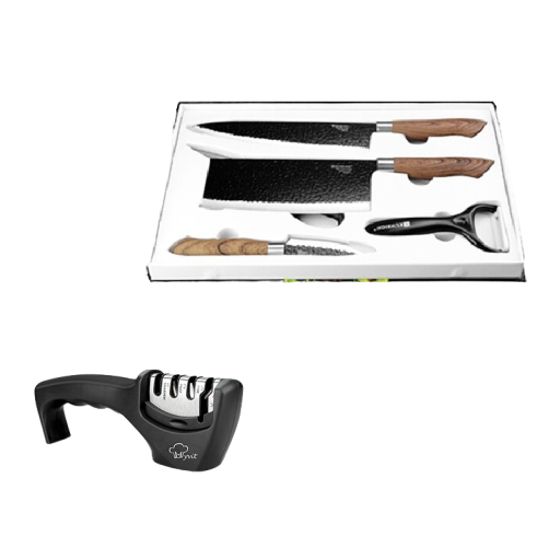 Ensemble de couteaux de cuisine avec aiguiseur 6 pcs