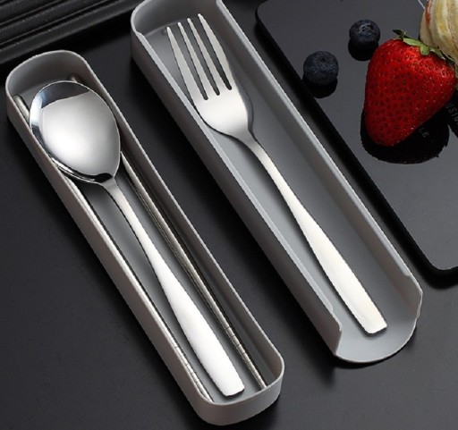 Ensemble de couverts de voyage avec étui 2 pcs