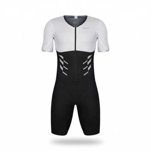 Ensemble de cyclisme pour homme Maillot à manches courtes et shorts Zip à l'avant Matériau élastique 80 % polyester et 20 % spandex
