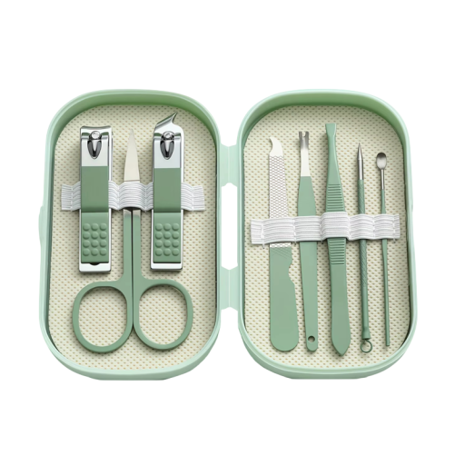 Ensemble de manucure et pédicure 8 pièces Outils de soin des ongles Pince, ciseaux, lime, coupe-ongles pour hommes et femmes