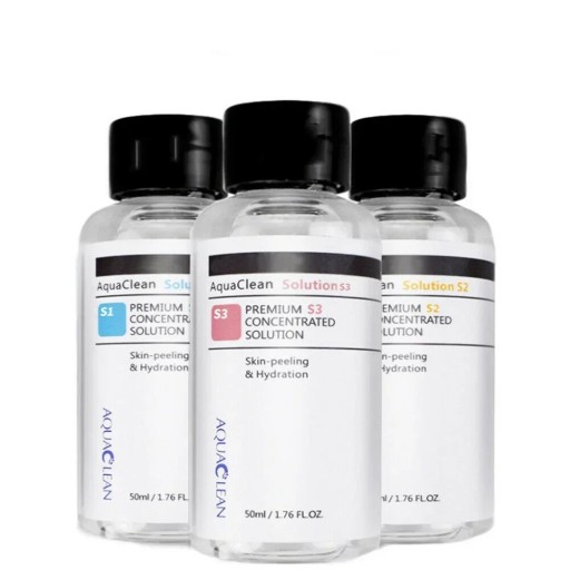 Ensemble de solutions exfoliantes S1 S2 et S3 3 x 50 ml concentré avec acide lactique, salicylique et hyaluronique pour nettoyer et hydrater la peau