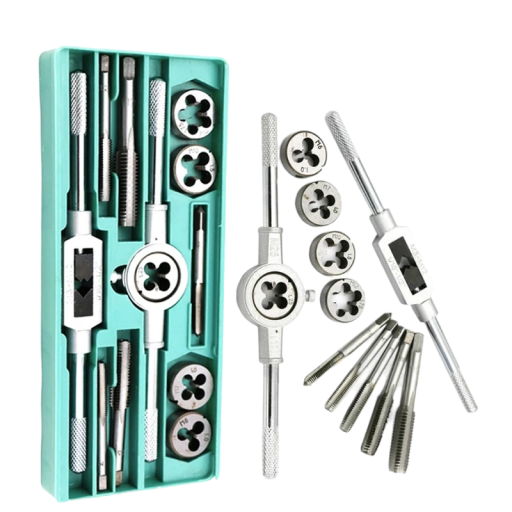 Ensemble de tarauds et de filières 12 pcs M3 - M12 Ensemble de tarauds en acier allié