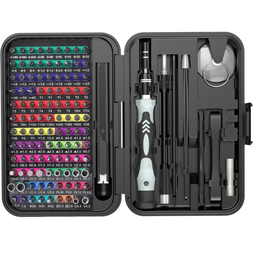 Ensemble de tournevis multifonctions 132 pcs Ensemble de tournevis pour réparations électroniques et téléphones Ensemble professionnel pour réparation de téléphones, PC et autres appareils électroniques