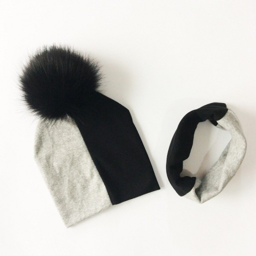 Ensemble enfant en coton : bonnet et tour de cou