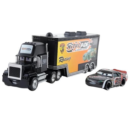 Ensemble Mack Hauler et Aiken Axler Disney Pixar Cars 2 3 Voiture de course en métal et modèle de tracteur Jouet pour enfants Collection