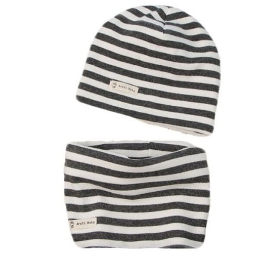 Ensemble rayé pour enfants avec bonnet et col