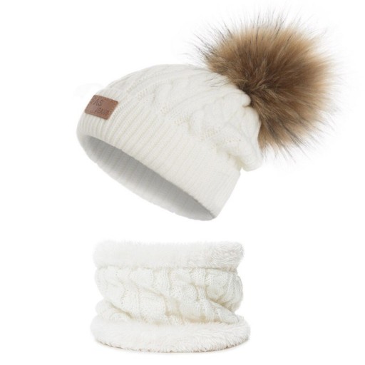 Ensemble tricoté pour enfants, bonnet et col