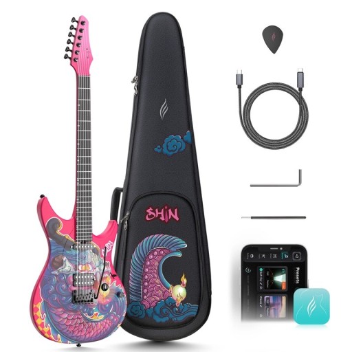 Enya INSPIRE SHIN Smart Electric Guitar Japanese Design Carbon Fibre 6 Strings 24 Frets S-S-H Pickup 15 W Bluetooth