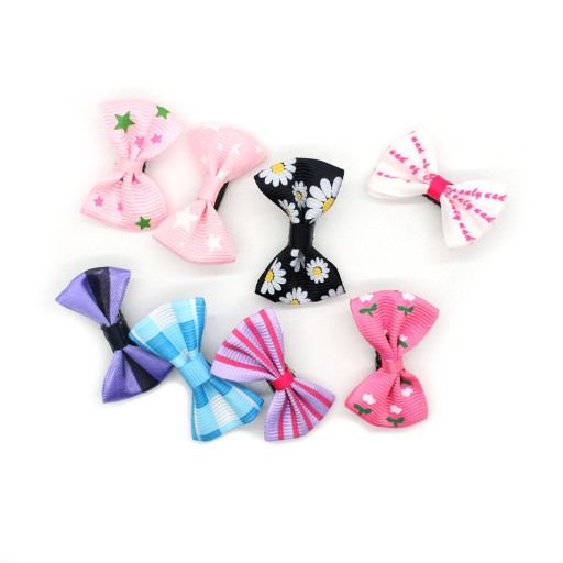 Épingles à cheveux avec nœud 10 pcs Nœuds en tissu dans des couleurs et motifs aléatoires Petite et charmante décoration pour toute coiffure