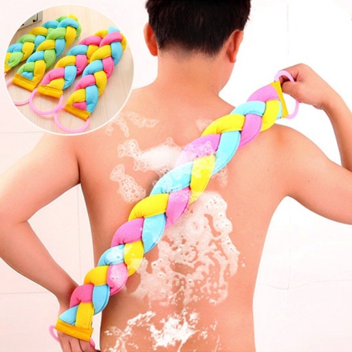 Éponge de bain tressée pour le dos