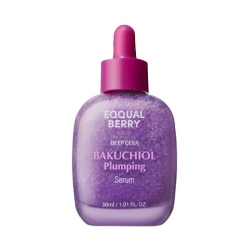 EQQUALBERRY Bakuchiol Plumping ser pentru față 30 ml îngrijire profundă a pielii ser hidratant violet cu pipetă