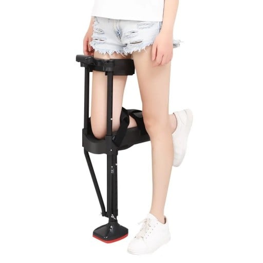 Ergonomická kolenní berle s volnýma rukama Nastavitelná výška pod kolenem 35-51 cm a nad kolenem 30,5-46 cm Černá pro dospělé a rehabilitaci